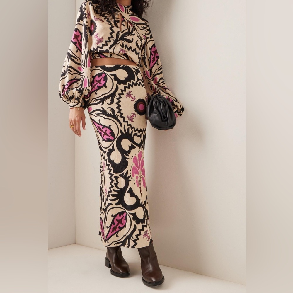 Johanna Ortiz Ethereal Quality Jacquard Maxi Skirt Print